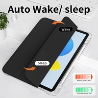 Étui pour iPad A16 11e génération 2025, housse de tablette en cuir PU pour iPad 10e génération, étui transparent en TPU pour iPad 10e génération 10,9 pouces