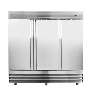 72Cuft frigorifero da cucina frigorifero a tre porte in acciaio inossidabile