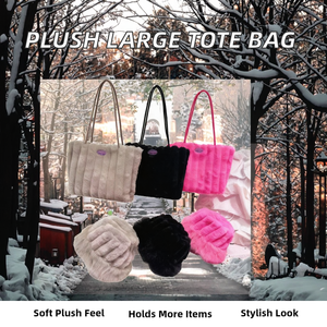 Nouveau <span class=keywords><strong>Sac</strong></span> Fourre-tout Simple et Polyvalent Grande Capacité <span class=keywords><strong>pour</strong></span> <span class=keywords><strong>Femme</strong></span>, en Peluche, Style Décontracté, avec Fermeture Éclair, Collection Automne Hiver HK 2026 - Product Image 2