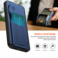Étui de téléphone avec porte-cartes, design à fenêtre coulissante, coque antichoc en PC pour Redmi Note 15 Pro, Note 15 Pro+, A7 Pro, 15A, pour Poco F8 Ultra