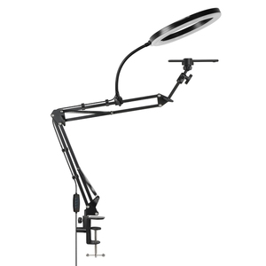 Anneau lumineux LED 10 pouces avec support de téléphone supérieur, bras articulé réglable et support de bureau pour diffusion en direct <span class=keywords><strong>TikTok</strong></span> - Product Image 1