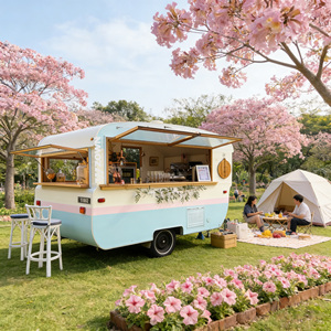 Mobile food carts, high-quality food carts, suitable for automatic vending of coffee, juice and snacks. - Product Image 1
