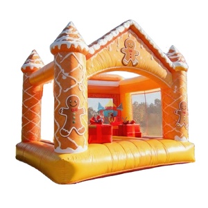 2025 enfants cadeau de noël traîneau gonflable videur PVC noël bonhomme de neige gonflable maison de rebond pour la fête - Product Image 1