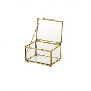 Small Size Jewelry <b>Box</b> In Metal And Glass Home Decoration Square Shape Jewelry <b>Box</b> Cosmetic <b>Box</b> In India - Product Image 1