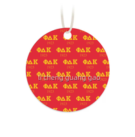 Désodorisant de voiture NSPDK personnalisé avec motif de lettres grecques de fraternité, décoration suspendue pour placard de voiture, sachet parfumé rond