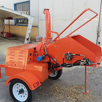 Broyeur de bois diesel robuste DWC-22 de 22 CV avec système d'alimentation automatique hydraulique, capacité de 150 mm