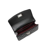 Tas Selempang Wanita BATON Model Kotak Ringan Berlapis Jahitan dengan Tali Rantai, Penutup Hook Loop TB2330 Warna Hitam