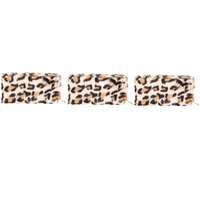 Mini portefeuille personnalisé pour clés de téléphone portable Pochette moelleuse Cadeaux pour filles Pochette en peluche léopard pour femmes 7.4 pouces Porte-monnaie Western