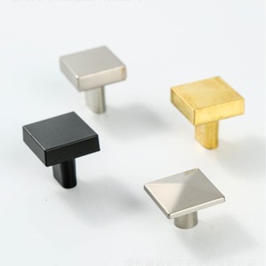Modern Minimalist Square Zinc Alloy Cabinet Handle For Furniture Drawer Single Hole Durable Design - Product Image 1