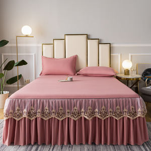 Copriletto in Pizzo di Cotone Ricamato <span class=keywords><strong>per</strong></span> Casa e Hotel, Trapunta con Gonna <span class=keywords><strong>per</strong></span> <span class=keywords><strong>Letto</strong></span> - Product Image 6