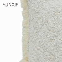 Housse de coussin décorative en tissu doux, style rustique neutre, pour canapé