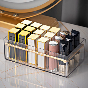 Transparent Lipstick Storage Box Multi Compartment Pet Makeup Organizer For Desktop Use - Product Image 1