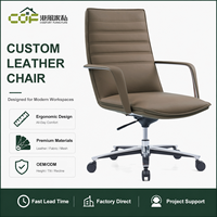 Chaise de bureau haut de gamme, chaise de visite de bureau, chaise de bureau ergonomique en cuir, chaise en cuir de style mid-century