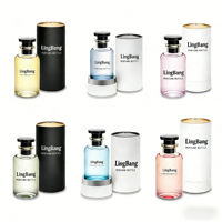 Flacon de parfum en verre transparent rechargeable de luxe avec logo personnalisé, 30 ml, 50 ml, 100 ml, flacon de parfum rond