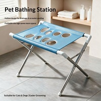 Support de bain pliable pour animaux de compagnie avec système de contention multi-ports, table de toilettage pour chiens et chats de petite et moyenne taille, usage domestique, vente en gros