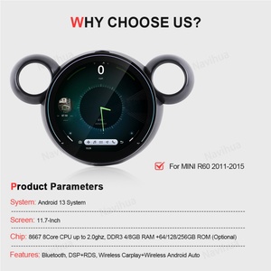 หน้าจอ IPS ขนาด 11.7 นิ้ว ระบบนำทาง GPS Android สำหรับรถยนต์ BMW MINI R60 ปี 2011-2015 เครื่องเล่นวิทยุติดรถยนต์ Android 13 มัลติมีเดีย - Product Image 6