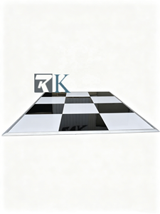 Good Quality Dance Floor Party Wedding Event Flooring with <b>White</b> and Black Panel Aluminum Edging - Product Image 2
