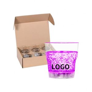 Custom LED Glowing in Dark <b>Cup</b> Clear <b>Plastic</b> Light up Flashing Whisky Glass for Party - Product Image 2