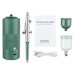 Mini Kit de compresseur d'air à injecteur d'oxygène, pistolet de pulvérisation de peinture aérographe pour Nail Art tatouage artisanat gâteau Nano brouillard pulvérisateur