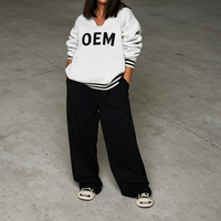 Pull-over élégant pour femme avec logo personnalisé, col en V, style décontracté, sexy, automne-hiver, manches longues, hauts décontractés