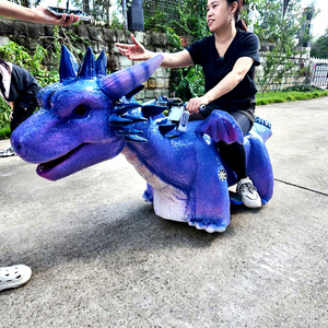 <span class=keywords><strong>Dragon</strong></span> animatronique à monter en silicone, voiture électrique à batterie 24V avec yeux lumineux et lumières clignotantes pour parc d'attractions - Product Image 1