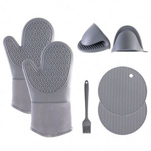 Hot Sell Silicone Baking Gloves Custom Silicone Oven Mitt Baking Mat Oil Brush <b>Mini</b> Pinch Oven Mitts and Pot Holders Sets - Product Image 1