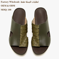 Sandales en cuir d'autruche SHIKOL pour hommes, sandales en cuir véritable, marque privée, pantoufles du Golfe, fabrication artisanale italienne, sandales arabes personnalisées de Dubaï