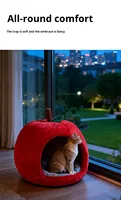 Lit pour chat de luxe en forme de pomme, canapé pour chat, chaud, amovible, lavable, personnalisable