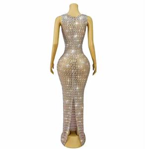 Блестящее платье с бантом и стразами, длиной до колен, с завышенной талией, женское, сексуальное, из прозрачной сетки, для дня рождения, торжественных мероприятий, вечерних выходов, выпускных вечеров, размеры XS/XL - Product Image 2