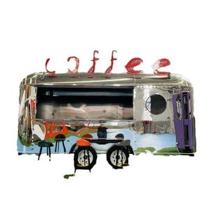 Carrito de Comida Móvil para Café, Carrito de Acero Inoxidable con Espejo para Punto Turístico o Calle Comercial, Carrito Rojo para Té con Leche y Café - Product Image 1