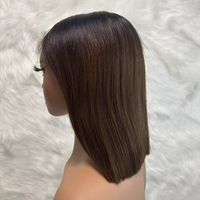 Venta de Fábrica: Peluca Bob Marrón Ombre de Cabello Humano # Pelucas Cortas Bob de Cabello Humano T1b/4 de Negro a Marrón, Peluca Frontal de Encaje Sin Pegamento SDD 5x5