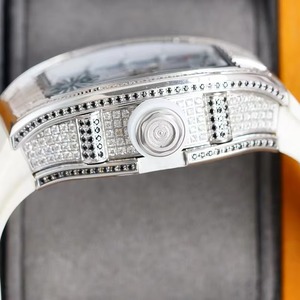 Nuevo Reloj Mecánico de Lujo para Hombre, Forma Tonneau, Movimiento Automático, Esqueleto, con Diamantes Baguette, Reloj de Pulsera - Product Image 3