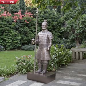 YOUFINE Statue <span class=keywords><strong>de</strong></span> Guerrier en <span class=keywords><strong>Terre</strong></span> <span class=keywords><strong>Cuite</strong></span> Bronze, Sculpture Historique Chinoise Classique pour Jardin - Product Image 4
