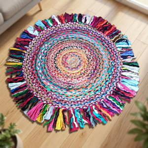 New Best Selling Marden Natural Jute Floor Mat Round Custom Size Handmade Braided <b>Rug</b> Customized Color for Home Office Hotel Use - Product Image 1