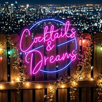 Enseigne néon personnalisée Cocktail Dreams, couleur RVB changeante, enseigne néon flexible illuminée, décoration pour bar, KTV, fête d'anniversaire, lumières néon