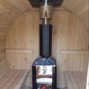 Sauna tonneau en bois de cèdre rouge 4-8 personnes extérieur avec poêle à bois - Product Image 4
