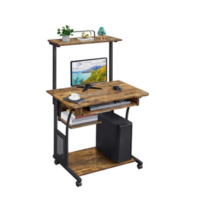 <span class=keywords><strong>Bureau</strong></span> d'ordinateur roulant moderne à 3 niveaux avec <span class=keywords><strong>plateau</strong></span> pour clavier et étagère pour imprimante <span class=keywords><strong>Bureau</strong></span> d'ordinateur mobile pour <span class=keywords><strong>bureau</strong></span> à domicile - Product Image 1