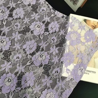 Tissu extensible en polyester et élasthanne péruvien, tissu en dentelle florale coloré pour robe