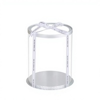 Boîtes à gâteaux rondes jetables personnalisées QX en PET transparentes, épaisseur 0,3-0,5 mm, design haut, acceptent les commandes personnalisées