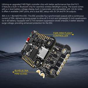 SpeedyBee F405 Mini Stack BLS 35A 4 en 1 ESC para Bluetooth FC Wireless Tuning 3-6S Flight Stack Compatible con Drones al aire libre - Product Image 5