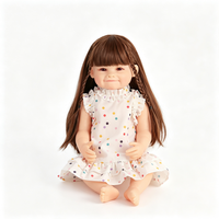 Poupée réaliste en vinyle de 22 pouces, avec des cheveux bouclés et une double queue de cheval, et un pyjama rose, cadeau de fête d'anniversaire pour les petites filles