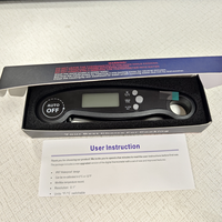 Nouveau thermomètre numérique instantané pour viande, couleur personnalisée, pliable, avec rétroéclairage et sonde en acier inoxydable 304 de qualité alimentaire pour la cuisson au barbecue