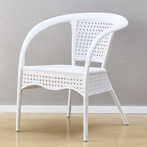 Mobilier d'extérieur bon marché, ensemble <span class=keywords><strong>de</strong></span> terrasse, chaise <span class=keywords><strong>de</strong></span> salle à manger empilable en <span class=keywords><strong>PVC</strong></span>, osier tissé, fauteuils en rotin plastique - Product Image 2