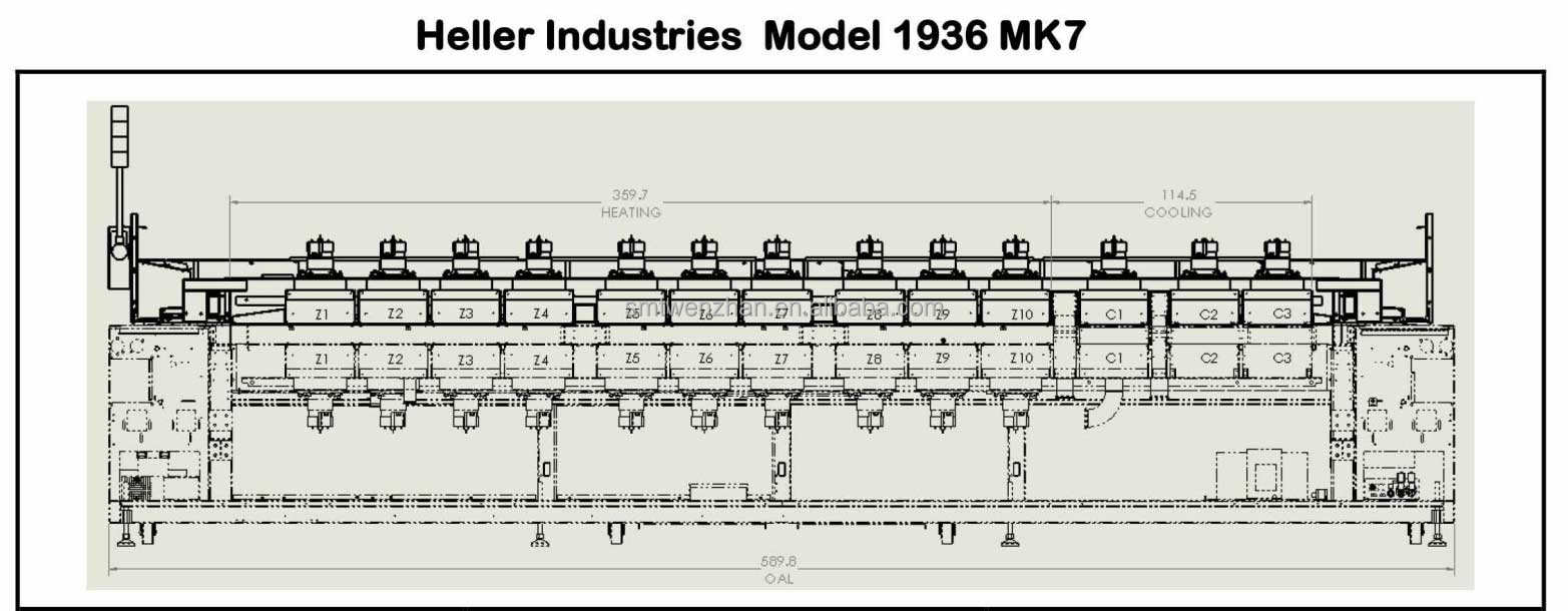 Heller 리플로우 오븐 SMT 리플로우 오븐 Heller 1836 MKIII 1936 MK7 리플로우 솔더링 머신