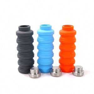 Wholesale Portable Foldable Leak Proof Outdoor Traveling Sports Silicone Water Bottle With Lid - Product Image 4