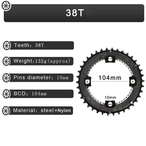 Guarnitura per Bicicletta BUCKLOS 26/38t 2X10s, Corona a Doppia Velocità <span class=keywords><strong>104</strong></span>/64bcd, Manovella MTB 170mm - Product Image 2