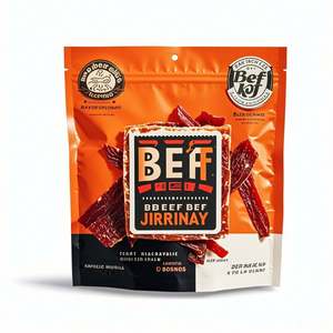 Pochette debout imprimée personnalisée écologique Emballage en plastique réutilisable sous vide pour aliments Sacs d'emballage pour viande de bœuf séchée et sushi - Product Image 1