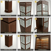 Support de présentation rotatif en bois personnalisé à 4 faces pour lunettes de soleil, présentoir d'accessoires pour lunettes de vue pour magasin de détail