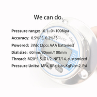 Collecteur numérique négatif en acier inoxydable manomètre de pression d'eau intelligent jauge axail montage arrière compteur de pression sous vide