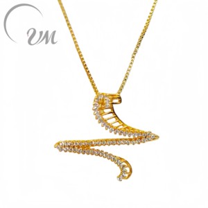 UMJewelry <b>Silver</b> Necklace Wholesale gold-plated suitable <b>for</b> both <b>men</b> and women Engagement gift anniversary daily wear party - Product Image 1
